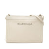 Balenciaga Leather Perforated Logo Navy Pochette Crossbody Secondhand
