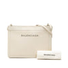 Balenciaga Leather Perforated Logo Navy Pochette Crossbody Secondhand