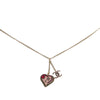 Chanel Gold Plated Enamel CC Heart Pendant Necklace Secondhand