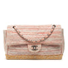 Chanel Quilted Cotton and  Jute Espadrille Chain Flap Secondhand