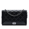 Chanel Quilted Lambskin Boy Wallet On Chain Secondhand
