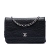 Secondhand Chanel CC Embossed Lambskin Camellia Wallet On Chain