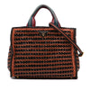 Prada Small Bicolor Woven Goatskin Madras Satchel Secondhand