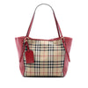 Burberry Small Haymarket Check Coated Canvas and Calfskin Canterbury Tote Secondhand