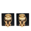 Chanel Square Acrylic and Faux Pearls Clip On Earrings Secondhand
