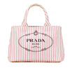 Prada Small Canvas Canapa Logo Stripes Satchel Secondhand