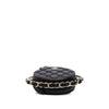 Secondhand Chanel CC Quilted Lambskin Round Chain Around Clutch With Chain