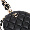 Secondhand Chanel CC Quilted Lambskin Round Chain Around Clutch With Chain