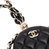 Secondhand Chanel CC Quilted Lambskin Round Chain Around Clutch With Chain