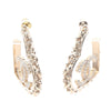 Secondhand Chanel CC Gold Plated Rhinestones Heart Hoop Earrings