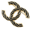 Chanel CC Gold Plated Enamel Brooch Secondhand