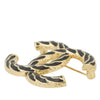 Chanel CC Gold Plated Enamel Brooch Secondhand