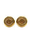Chanel Gold Plated CC Button Clip on Earrings Secondhand