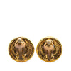 Chanel Gold Plated CC Button Clip on Earrings Secondhand