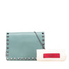 Valentino Pebbled Calfskin Rockstud Wallet On Chain Secondhand