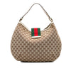 Gucci Large GG Canvas Web New Ladies Hobo Secondhand