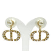 Dior Gold Plated Faux Pearl Tribales Push Back Earrings Secondhand