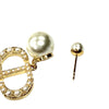 Dior Gold Plated Faux Pearl Tribales Push Back Earrings Secondhand