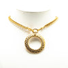 Secondhand Chanel Gold Plated CC Loupe Magnifying Glass Pendant Necklace