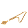 Chanel Gold Plated CC Diamond Shape Pendant Necklace Secondhand