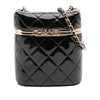 Chanel Quilted Patent Logo Chain Vanity Case Secondhand