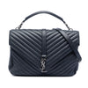 Saint Laurent Large Chevron Sheepskin Monogram College Satchel Secondhand