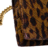 Secondhand Saint Laurent Chevron Calfskin and Leopard Printed Calf Hair Classic Monogram Envelope Crossbody