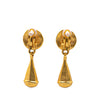 Chanel Gold Plated CC Teardrop Clip On Earrings Secondhand