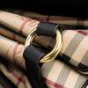 Burberry Large Leather and Haymarket Check Coated Canvas Bridle Saddle Bag Secondhand