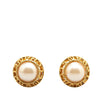 Chanel Gold Plated Faux Pearl Clip on Earrings Secondhand