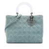 Dior Large Denim Cannage Acrylic Handles Lady Dior Secondhand