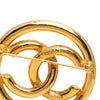 Chanel CC Gold Plated Round Brooch Secondhand