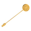 Hermès Gold Plated Clou de Selle Round Medallion Pin Brooch Secondhand