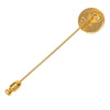 Hermès Gold Plated Clou de Selle Round Medallion Pin Brooch Secondhand