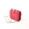 Secondhand Valentino Rockstud Glam Lock Leather Chain Crossbody Bag in Pink