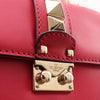 Secondhand Valentino Rockstud Glam Lock Leather Chain Crossbody Bag in Pink