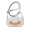 Valentino Garavani V logo Leather Shoulder bag in White Secondhand