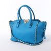 Valentino Garavani Rockstud Leather 2Way Handbag in Blue Secondhand
