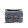 Valentino Rockstud Spike Chain 2Way Shoulder Bag in Navy Blue Secondhand