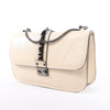 Valentino Rockstud Glam Lock Leather Chain Shoulder Bag in Beige Secondhand