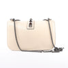 Valentino Rockstud Glam Lock Leather Chain Shoulder Bag in Beige Secondhand