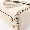 Valentino Garavani Rockstud Leather 2Way Handbag in Beige Secondhand