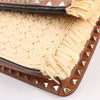 Valentino Garavani Straws x Leather Shoulder bag Beige x Brown Secondhand