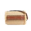 Valentino Garavani Straws x Leather Shoulder bag Beige x Brown Secondhand