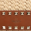 Valentino Garavani Straws x Leather Shoulder bag Beige x Brown Secondhand