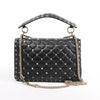 Valentino Garavani VLTN Rockstud Spike Chain Leather 2Way Shoulder Bag in Black Secondhand