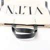 Valentino Garavani VLTN Canvas x Leather Shoulder Bag in Beige x Black Secondhand