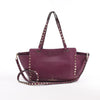 Valentino Garavani Rockstud Leather 2Way Handbag in Purple Secondhand