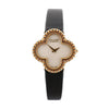 Secondhand Van Cleef & Arpels Alhambra WTYB02B3 136574 YG & Leather QZ Watch with Shell-Face HH5655