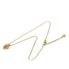 Dior Gold Plated Rhinestone Logo Heart Pendant Necklace Secondhand